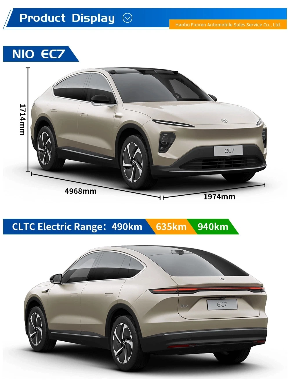 Pure Electric 2024 Nio EC7 SUVs primer coche grande 100kwh 635km 0